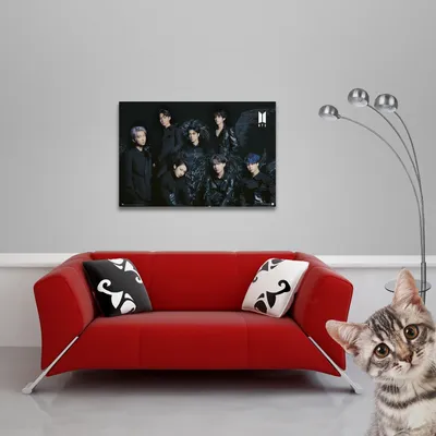 Obrázek produktu pro BTS - Plakát - Black Wings + 2 St Posterleisten Holz 92 cm schwarz