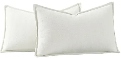 Produktbild von 2er Set Chenille Kissenbezüge Weiß 30x50 cm Rechteckig Weich Dekorativ