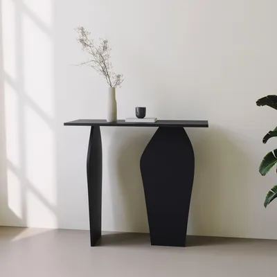 Produktbild von Skye Decor, Hochwertiger Nesting Tisch (3 Teile) - Saphir Eiche, 100 cm, Schwarz