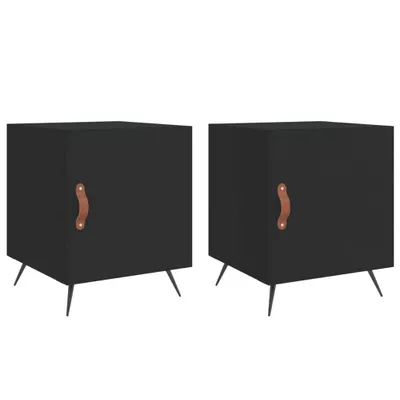 Produktbild von Nachttische 2 Stk. Schwarz 40x40x50 cm Holzwerkstoff