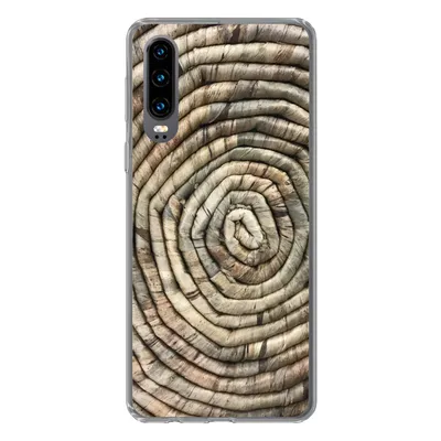 Produktbild von MuchoWow® Handyhülle Schutzhülle Hülle für Huawei P30 Kreis - Schilf - Korb Silikon Softcase Handy Hülle - Kartenbesitzer