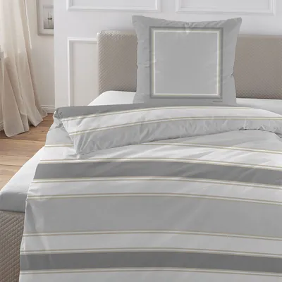 Produktbild von Hechter Paris Bettwäsche 41305 silber grau 135x200 cm + 80x80 cm