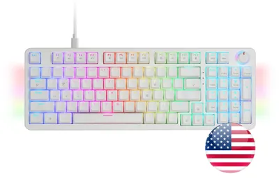 Produktbild von Mars Gaming MKPROWYUS, Kabelgebunden, USB, Mechanischer Switch, QWERTY, RGB-LED, Weiß