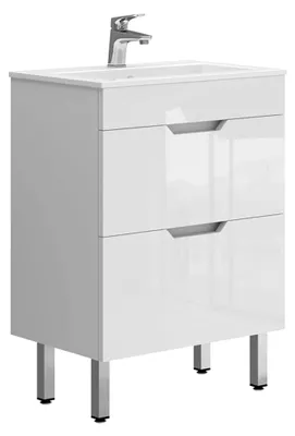 Produktbild von Waschbeckenunterschrank Clayton, Weiß, 60 cm, bestehend aus Badunterschrank und Waschbecken