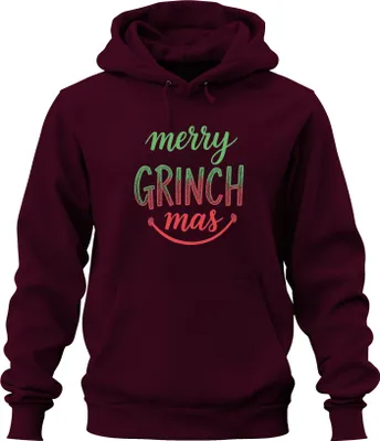 Produktbild von merry GRINCH mas Weihnachten Lustig Grinch Geschenk Familie Spaß Uni Hoodie Kapuzenpullover, Burgundy, XXL