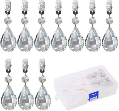 Productafbeelding van Metaal-kristal prisma tafelgewichten, set van 10, voor picknick