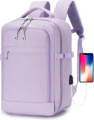 Zdjęcie produktu dla Unyqoos® SPAHER – Plecak kabinowy, 40 x 20 x 25 cm – Bagaż podręczny, komora na laptopa do 15,6 cala, wytrzymały materiał Oxford 800D, wodoodporny, fioletowy