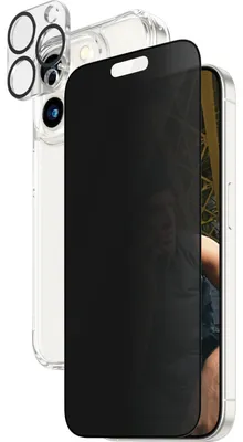 Productafbeelding van PanzerGlass iPhone 15 Pro privacybeschermingspakket, 3-in-1