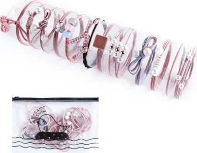 Produktbild von PI-24169 Haargummis Set - Rosa, 12 Stück KP24169