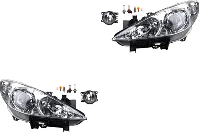Immagine prodotto di Johns, set di fari alogeni adatto per Peugeot 307 07/05- H7 H1 +fog+light con. 8200074008 6202E1 00006202E1 6710027 0000620639 620639 0000620