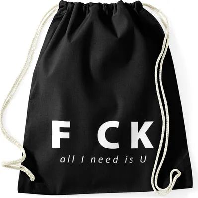 Produktbild von Fuck all I need is you Turnbeutel Spruch Moonworks® schwarz unisize