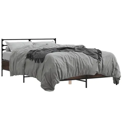 Obrázek produktu pro vidaXL Rám postele hnědý dubový vzhled 140x190 cm materiál na bázi dřeva kov