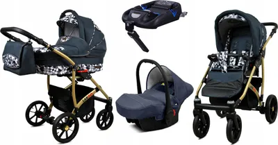 Obrázek produktu pro BabyLux® Largo | Kocárek 4v1 Set | Grey Geometric | Kombinovaný kocárek | Sada kocárku | Iso