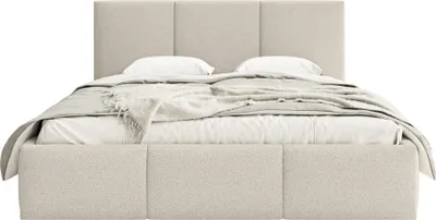 Produktbild von FEDVE Polsterbett Fondi Slim aus Bouclé-Stoff 180x200 cm, Creme