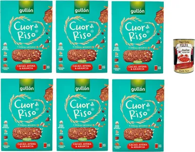 Produktbild von Gullón Cuor di Riso e Cereali Integrali Avena, Segale & farro, kekse mit Hafer, Roggen und geschrieben 6x 250 g + Italian Gourmet polpa 400g