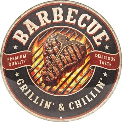 Produktbild von Nostalgic-Art - Blechschild 35 cm Rund - Barbecue – Grillin' & Chillin'