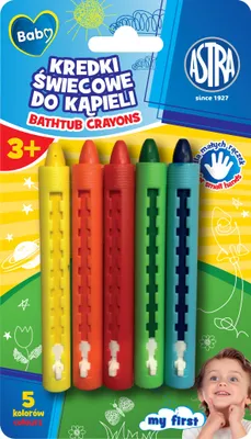 Zdjęcie produktu dla Kredki świecowe do kąpieli Astra Baby 5 kolorów