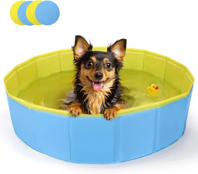 Imagen del producto de Piscina plegable para perros, fabricada en PVC antideslizante, de 80 x 20 cm, ideal para perros y gatos