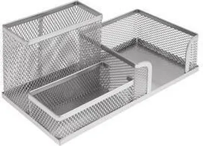 Zdjęcie produktu dla Przybornik wielofunkcyjny metalowy srebrny MEMOBE