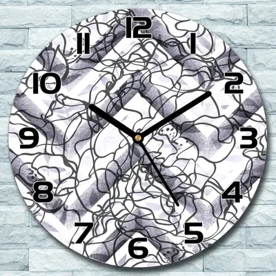 Produktbild von Wanduhr aus Glas Rund fi 30 Abstrakt Blumen Quarz Deko Schlafzimmer Büro