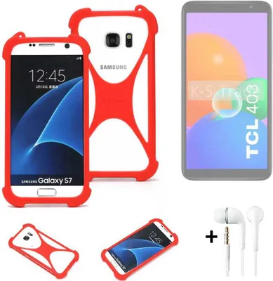 Produktbild von Handy-hülle + Kopfhörer kompatibel mit TCL 403 Schutz-hülle Bumper Silikon Schutz Hülle Cover Case Silikoncase Silikonbumper TPU Softcase