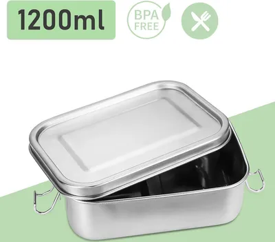 Obrázek produktu pro SWANEW 2X1200ml krabička na oběd bez plastu Krabička na oběd bez BPA Krabička na oběd z nerezové oceli