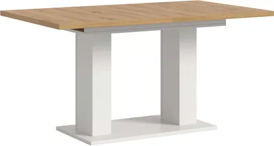 Produktbild von Esstisch ausziehbar Weiß Artisan 150-190x76x90 cm Doppelsäulenfuß