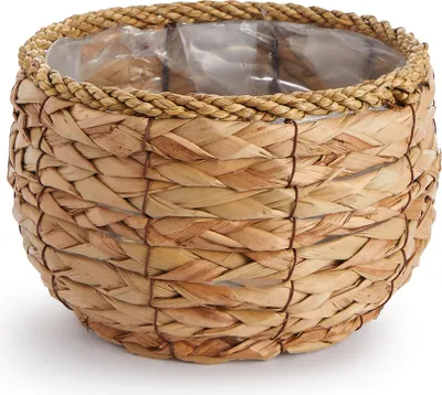 Produktbild von Blumentopf Übertopf Groß Blumenkübel Innen Pflanzentopf Set Korb Geflochten Holz 2pcs Set / Design 1