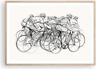 Produktbild von Gerahmtes Poster - Rahmen in heller Eiche - Fahrrad Rennen Rad - 100x70 cm - Wand Bild - Wanddeko - Wandbilder - Wandposter - Bilderrahmen - Bilder - Kunstdruck - Wandbild - P2NAA100x70-4122