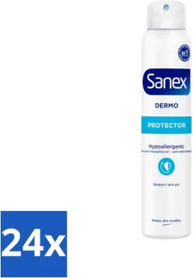 Produktbild von Sanex Dermo - Deodorant Spray - Hypoallergen - Antitranspirant - 150 ml - Vorteilspack - 24 Stücke