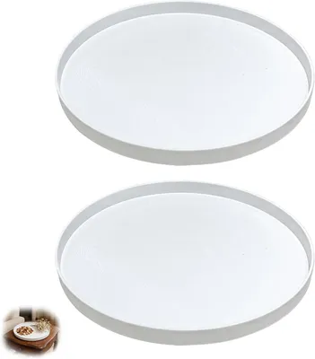 Obrázek produktu pro Dekorativní kulatá podnoska, bílá, průměr 30 cm, sada 2 kusů, vhodná do kuchyně i obývacího pokoje