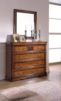 Image de Chambre à coucher de style 2pcs commode avec miroir de luxe Meubles italiens Nouveau