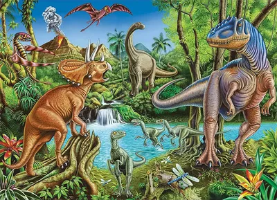Obrázok produktu pre Dinosaury pri vodopáde, 80 kusov
