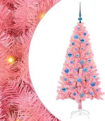 Zdjęcie produktu dla Choinka z 150 diodami LED z podstawą Różowy 150 cm PVC