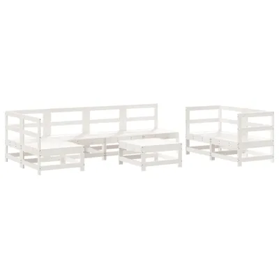 Image de vidaXL Ensemble salon de jardin 8 pièces blanc pin massif