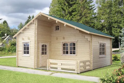 Produktbild von Gartenhaus Palmako Emily 40,1+5,2 m² inkl. Fußboden, Terrasse und Brüstung 650 x 594 cm natur