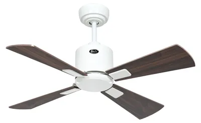 Image de Ventilateur de plafond à basse consommation avec télécommande Eco Neo III WiFi 92 cm Blanc pales Noyer / Cerisier