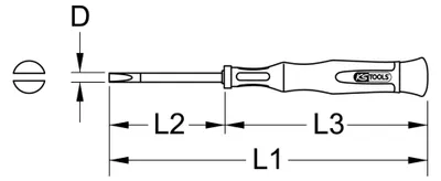 Obrázok produktu pre KS TOOLS Presný mechanický skrutkovač s drážkou 1/16" - 500.7144