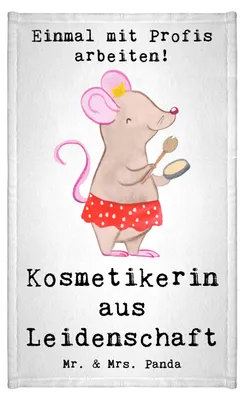 Produktbild von Mr. & Mrs. Panda Handtuch Kosmetikerin Leidenschaft - Weiß - Geschenk, Mini-Handtuch, Kosmetikstudio, Ausbildung, Gästetuch, Spruch, Frotteetuch, gästehandtuch klein