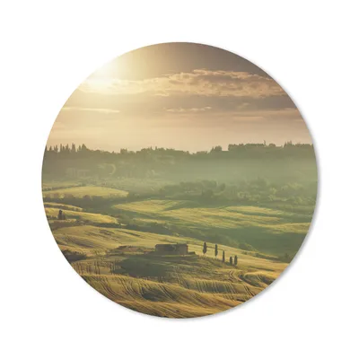 Produktbild von MuchoWow® Mauspad Mousepad Toskana - Landschaft - Sonne 40x40 cm - Mousepads - Maus Mat - Pad - Mausunterlage - Schreibtisch Accessoires