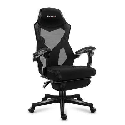 Immagine prodotto di Huzaro Combat 3.1 Carbon - Sedia da gioco con FlexiBack inclinabile a 135°, poggiapiedi TitanPad, poggiatesta integrato, materiali traspiranti