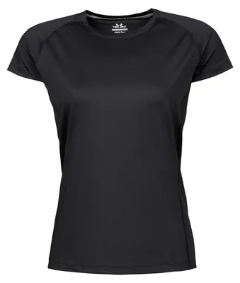 Produktbild von Tee Jays Damen Cool Dry T-Shirt, Kurzarm FK917 (2XL) (Schwarz)