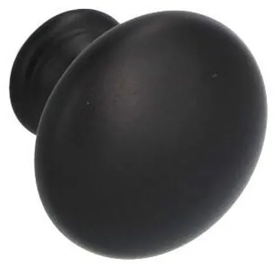 Productafbeelding van Knop voor meubels, gemaakt van zamac. Diameter: 25 mm. Mat zwarte afwerking. Set van 6 stuks