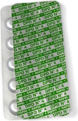 Produktbild von 100 Stk. DPD 4 Rapid Tabletten für Pooltester Sauerstoff (10 Streifen)