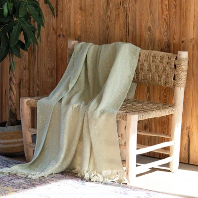 Produktbild von Weiches Plaid mit Fransen in Mohair-Optik