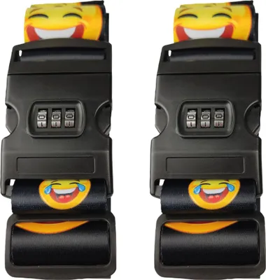 Produktbild von BASI - Koffergurt - SET - mit lachenden Smileys - 2 Stück - 2x0006-0311