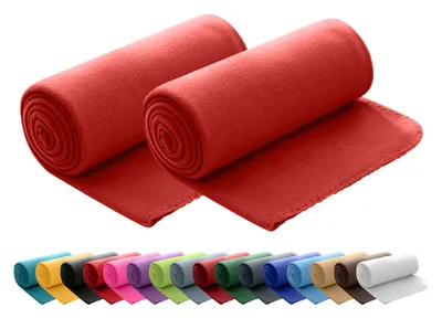Obrázok produktu pre WOMETO sada 2 polárnych flísových prikrývok 130x160 cm cca 400 g vysokokvalitná gramáž s antipillingovým okrajom osnovy farba červená (mnoho farieb)