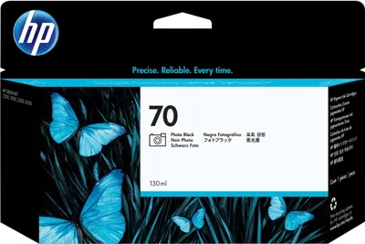 Zdjęcie produktu dla HP Czarny fotograficzny wkład atramentowy 70 DesignJet 130 ml, Drukarki HP DesignJet serii Z2100, Z3100 i Z3200 Photo, drukarka HP DesignJet Z5200 PostScript, Termiczny druk atramentowy, Czarny, C9449A, Biznes, Singapur
