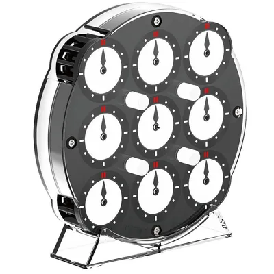 Produktbild von Doppel-Seiten Rätselspiel, 9 Ziffern-Uhrplatten pro Seite, magnetisches ABS-Logikspiel, Koordinationstraining, tragbar, 10×10×1,7 cm