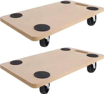 Obrázek produktu pro TWOLIIN 2 kusy transportních válečků 580 x 290 x 108 mm transportní válečky z MDF desek transportní válečky pro přepravu nábytku - nosnost 200 kg